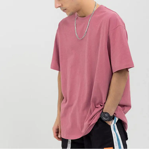 เสื้อยืดลำลองแขนสั้นสำหรับผู้ชายเสื้อแนวสตรีทผ้าคอตตอน100% สีฟ้าทรงหลวมออกแบบได้ตามที่ต้องการ - Product Image 2