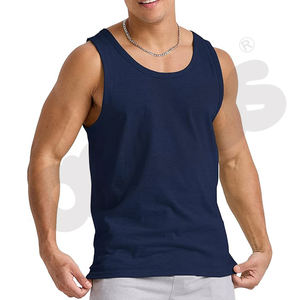 Camisetas sin mangas para hombre, chaleco sólido de algodón 100%, camisetas sin mangas transpirables para hombre, camiseta interior cómoda para correr informal ajustada para gimnasio para hombre - Product Image 1