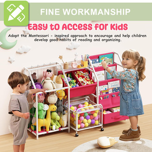 3-Trong-1 Trẻ Em Kệ Sách Đơn Vị Lưu Trữ Với Cán Thùng Kim Loại Đồ Chơi Tổ Chức Cho Thú Nhồi Bông Và Sách Đứng Loại Thiết Kế - Product Image 5