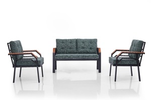 Juego de Muebles de Exterior KUGU Ceyhan Mini Moderno Turco de 4 Piezas con Estructura Metálica y Mesa de Madera Desmontable para Balcón - Product Image 6