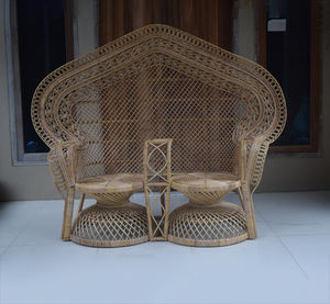 Silla de Boda BaliGlow para Parejas, Ratán Natural, Romance - Product Image 1