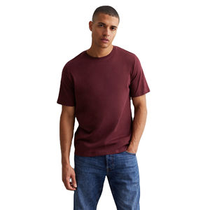 T-shirt uni 100% coton pour hommes T-shirt imprimé sérigraphié court et respirant anti-rides avec logo personnalisé pour hommes - Product Image 6