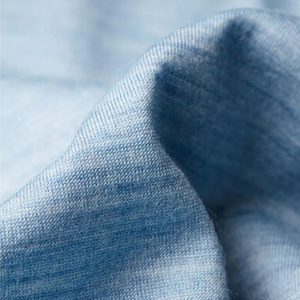 เสื้อยืดผู้ชายพิมพ์โลโก้เองได้ ทรงหลวม คอวี สีฟ้า Glacier Blue ผ้าฝ้ายแท้ 100% ป้องกันขนร่วง - Product Image 3