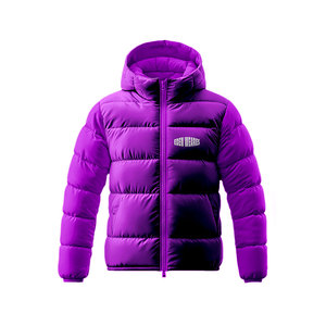 Chaqueta acolchada de invierno con logotipo personalizado de calle principal para hombre, cuello levantado, diseño de burbuja lateral frontal grande, bolsillos de lona de la mejor calidad - Product Image 1