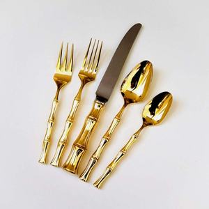 Nouvel ensemble de couverts en acier inoxydable argenté avec manche moderne en or royal torsadé, ensemble de couverts pour restaurant, mariage, maison - Product Image 4