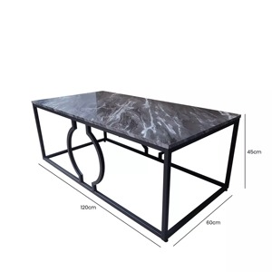 Black Marble <b>Table</b> <b>With</b> Metal Frame Designer Sleek Durable Furniture Ideal For Coffee <b>Table</b> Side <b>Table</b> Or Decorative Display - Product Image 5