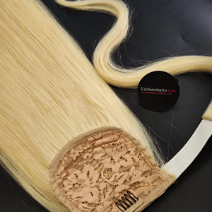 2025 Venta caliente de alta calidad 100% Extensiones de cabello humano liso vietnamita Coletas de onda profunda Palo rizado Precio al por mayor - Product Image 1
