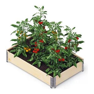 Kit de jardin potager en bois dur nordique PEFC avec coins en acier galvanisé (120x80x19.5cm) Eco-UPYARD Naturel 0017 Pots de fleurs et jardinières - Product Image 3