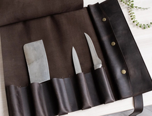 Bolso enrollable de cuero ecológico personalizado de primera calidad, cierre de hebilla, estilo moderno, multifuncional para chefs, fabricación duradera - Product Image 3