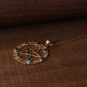 Fashionable <b>Pentagram</b> <b>Necklaces</b> Gothic Brass Pendant for Women 18k Gold Plated Boho Celestial Star Design for Wholesale/OEM/ODM - Product Image 6
