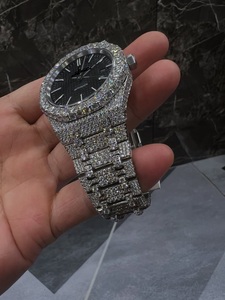นาฬิกาข้อมือผู้ชายสุดหรูขนาด41มม. สไตล์ฮิปฮอปประดับเพชรเม็ดกลมแบบแอนะล็อกสำหรับกีฬาโบราณ - Product Image 6