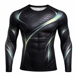 Camiseta de Manga Larga para Hombre, Protección UV, Spandex/Nailon, Compresión, Secado Rápido, Detalles Reflectantes, Costuras Planas, Anti-Rozaduras, para Correr - Product Image 2