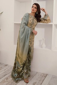2025 nouvelle mode femmes soie Salwar Kameez formel pakistanais pelouse costumes pour les fêtes été pelouse robe au prix de gros - Product Image 5