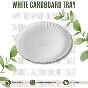 Made in Italy Bandeja ecológica desechable redonda de cartón blanco de diferentes tamaños lista para enviar - Product Image 2