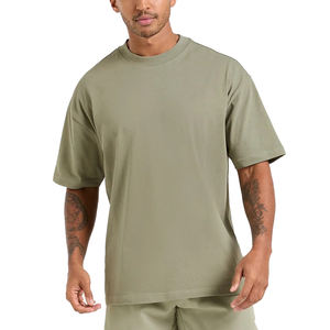 New Style Drop Shoulder <b>Men's</b> T-Shirts Oversized Baggy Blank 100% Cotton Boxy Heavyweight Round Neck T-shirts for <b>men</b> - Product Image 2