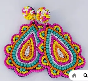 Haute qualité taille personnalisée mode boucles d'oreilles dernière conception bijoux de broderie pour filles femmes qualité standard excellente - Product Image 5