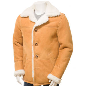 Chaqueta de piel de oveja de estilo callejero para hombre más vendida, abrigo de cuero de alta calidad 100%, precio competitivo para abrigo de cuero - Product Image 2