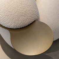 Canapé en tissu bouclé blanc de luxe, canapé sectionnel en forme de S créatif avec table basse intégrée, meubles de salon modernes