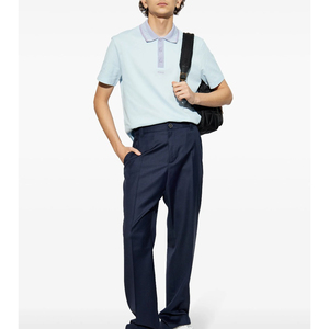 เสื้อโปโลผ้าฝ้ายเมอร์เซไรซ์ระบายอากาศและใส่สบายสไตล์กอล์ฟสีพื้นลำลองแบบกำหนดเอง100% - Product Image 5