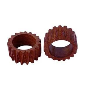 Exquisite Wooden Reddish Brown Round Zigzag Design Napkin <b>Ring</b> Design for Restaurant Supplies and Hotel Table Decor Royal Look - Product Image 1