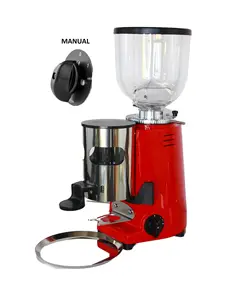 QUALITY ITALIAN PROFESSIONAL COFFEE GRINDER DOSER MANUAL FOR CAFES HORECA FLAT BURRS 64mm RED