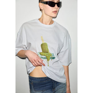 GRIMELANGE RIKI T-shirt à manches courtes col rond en tissu doux 100% coton biologique pour femme - Product Image 4