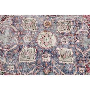 Vintage 2.6x4.9 ft Rug, Small Turkish Rug, <b>Red</b> Blue Ikat <b>Wool</b> Rug - Product Image 5