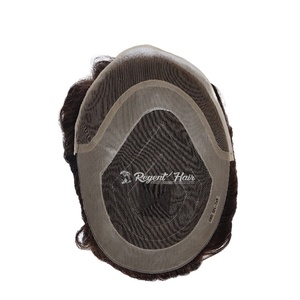 วิกผมทอสำหรับผู้ชายขนาด6นิ้วแบบพรีเมี่ยมสำหรับต่อผมจริงผมลอนคลื่นธรรมชาติแบบผูกด้วยมือ - Product Image 1