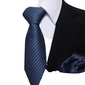 Cravate pour homme Hi-Tie 100% soie, bleue, décontractée, unie, 8,5 cm, haute qualité, luxe, écologique, personnalisable, pour mariage, formelle, nœud papillon - Product Image 1