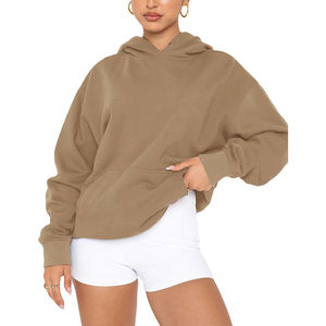 Meilleure qualité 100% coton matériel polaire tissu femmes sweats à capuche surdimensionnés 100% coton matériel respirant Logo personnalisé - Product Image 2