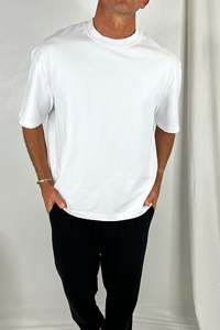 เสื้อยืดผ้าฝ้าย GSM 240สำหรับผู้ชายเสื้อเจอร์ซีย์ธรรมดาดีไซน์สตรีทไซส์ใหญ่พิเศษ - Product Image 5