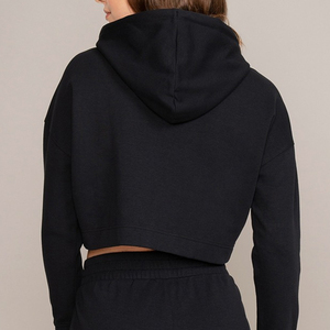 Sudadera Corta Deportiva de Algodón de Alta Calidad al por Mayor, Diseño Nuevo Personalizado, Sudadera Corta Holgada para Mujer - Product Image 3