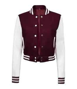 Chaqueta Varsity con Capucha para Hombre y Mujer, Mangas de Forro Polar en Contraste, Botones a Presión, Chaqueta de Béisbol Estilo Letterman - Product Image 1
