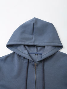 Sudaderas con cremallera de algodón para mujer, chaqueta con cremallera completa de mezcla de poliéster y algodón, sudaderas con cremallera para mujer, sudaderas transpirables para mujer - Product Image 4