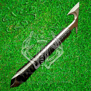 Custom Full Tang D2 Steel Hunting Camping Bearded Axe, Micarta Handle Tomahawk Real Hatchet con funda de cuero, regalo ideal - Product Image 4
