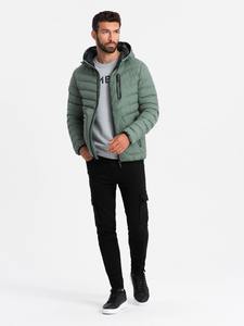 Custom Factory Men's Quilted Sports <b>Jacket</b> with Contrasting Zipper Warm Waterproof Down Puffer <b>Workout</b> Outdoor <b>Jacket</b> for Men - Product Image 2