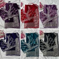 Saree en soie douce de haute qualité avec un travail de séquence lourde élégant chemisier fantaisie sur mesure tenue de fête de mariage pour les femmes