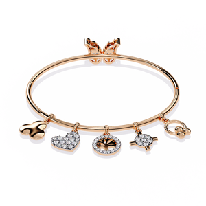 Magnifique bracelet et jonc en or 18 carats avec diamants de laboratoire, accessoire de bijouterie luxueux - Product Image 4