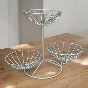 Organizador de cestas de frutas de metal de acero duradero con encanto rústico para mostradores de granja modernos y detalles de mesa de comedor - Product Image 4