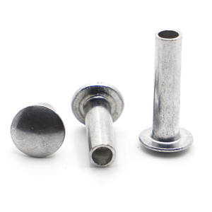 Rivets semi-tubulaires ronds M3 M4 M5 M6 M8 3/16 1/4 en alliage d'aluminium SS304 316 et acier zingué plat - Product Image 1