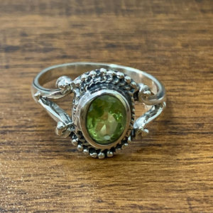 14k Real Platinum Gemstone <b>Ring</b> (3.3 Grams) Romantic <b>Statement</b> <b>Ring</b> with Peridot Rhodium Plating for Everyday Wear Promises - Product Image 1