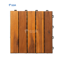 SSR VINA-Tuile de terrasse en bois d'acacia à emboîtement 5 lattes adaptée au patio, au jardin d'arrière-cour, à la terrasse, au sol d'entrée