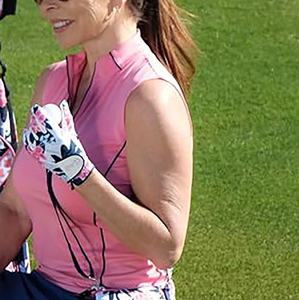 Gants de golf en peau de mouton Logo couleur et logo personnalisés gants de golf rose en cuir pur femmes antidérapant main léger - Product Image 3