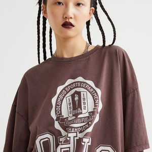 Nuevas camisetas y tops informales para mujer 100% algodón orgánico liso colorido diseño personalizado logotipo impreso marca - Product Image 5