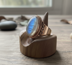 Venta caliente anillo de moda 925 banda de fiesta de plata labradorita piedra preciosa chapado en oro rosa artículo de joyería chapado en rodio - Product Image 5