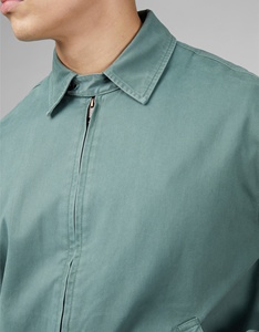 Chaqueta vaquera de lona personalizada con cremallera para hombre, chaqueta de trabajo informal con puños elásticos transpirables de Color sólido para invierno al aire libre - Product Image 5