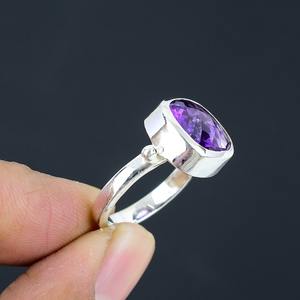 Classical <b>Ring</b> Jewelry For Women Silver Boho Style Jewelry 925 Sterling Silver <b>Amethyst</b> Gemstone Handmade <b>Ring</b> Gift For Wife - Product Image 2