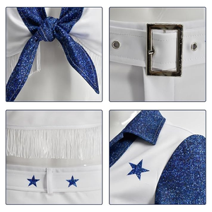 ชุดเชียร์ลีดเดอร์ผ้าสแปนเด็กซ์สำหรับเด็กผู้หญิงชุดเชียร์ลีดเดอร์ชุดฮาโลวีนของขวัญเชียร์ลีดเดอร์ - Product Image 4