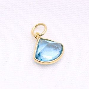 14k Or Jaune Naturel Londres Bleu Topaze Pierre Précieuse Fancy Cut Pendentif Pierre De Guérison Bijoux Reiki Gorge Coeur Chakra Guérison - Product Image 2