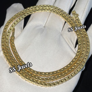 Chaîne de tennis de luxe de 4 mm en argent sterling 925 avec moissanite noire VVS plaquée rhodium, collier de tennis unisexe glacé - Product Image 4